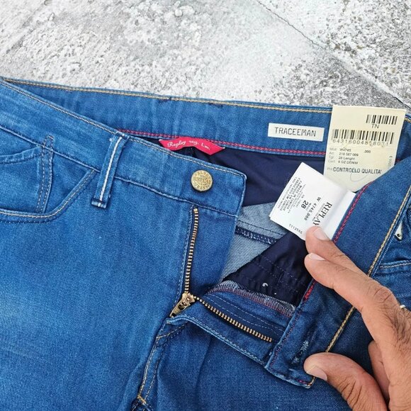 Replay Women Jeans Blue Skinny TRACEEMAN 100% Cotton Denim Jean Size 28 $180 - Picture 6 of 11